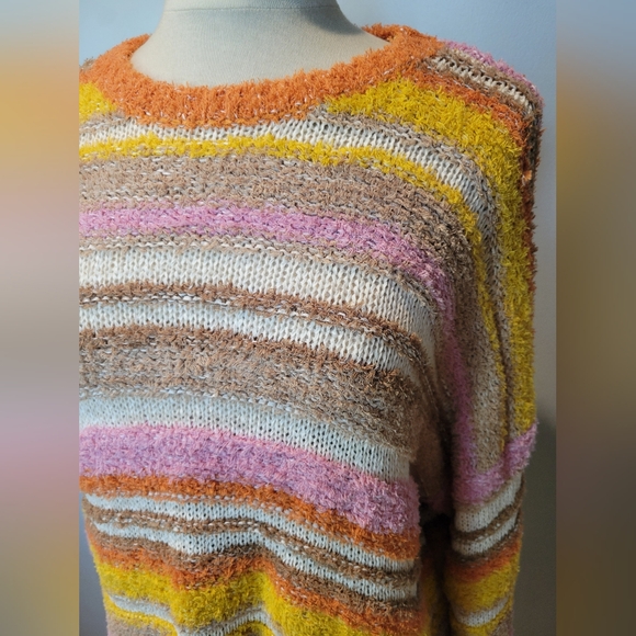 NWOT! Show Me Your Mumu Sue Cuffed Sweater Fall Striped Knit SZ M - Picture 2 of 13